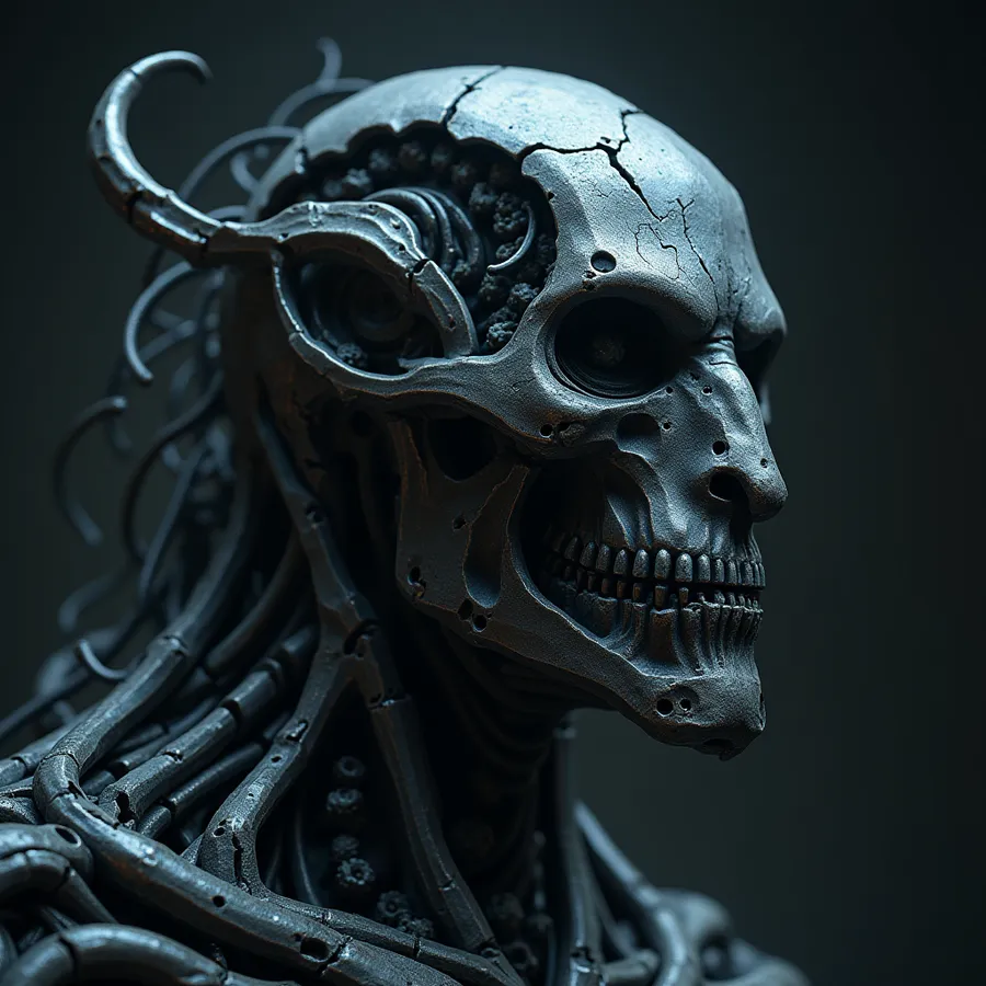 flux.1-dev: dark shot, ethereal semi-ghost taurus, biomechanical details, hyperdetailed, metal. flux.1-dev: dark shot, ethereal semi-ghost taurus, biomechanical details, hyperdetailed, metal